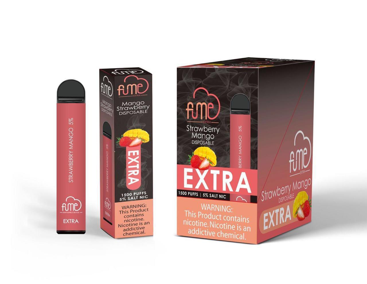 10 Pack Fume Extra 1500 Puffs Disposable Vape - Strawberry Mango