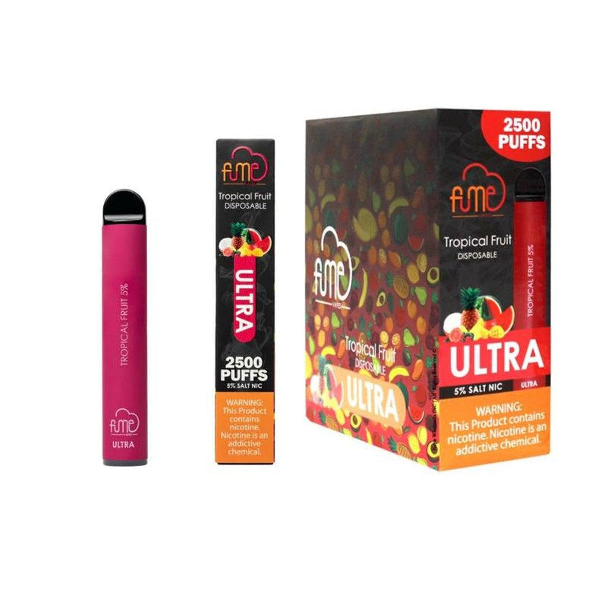 3 Pack Fume Extra 1500 Puffs Disposable Vape - Tropical Fruit