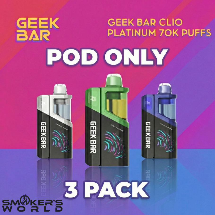 Geek Bar CLIO Platinum 50K Vape Pod - (3 Pack )