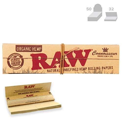 Raw Organic Hemp Connoisseur King Size Slim + Tips 24 per Box