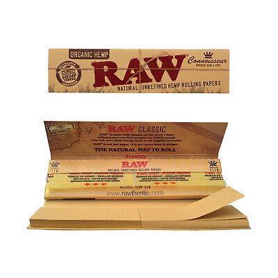 Raw Organic Hemp Connoisseur King Size Slim + Tips 24 per Box