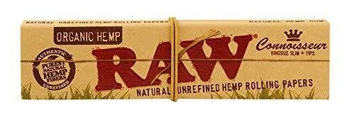 Raw Organic Hemp Connoisseur King Size Slim + Tips 24 per Box