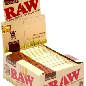 Raw Organic Hemp King Size Slim Rolling Paper Full - Box Of 50 Packs