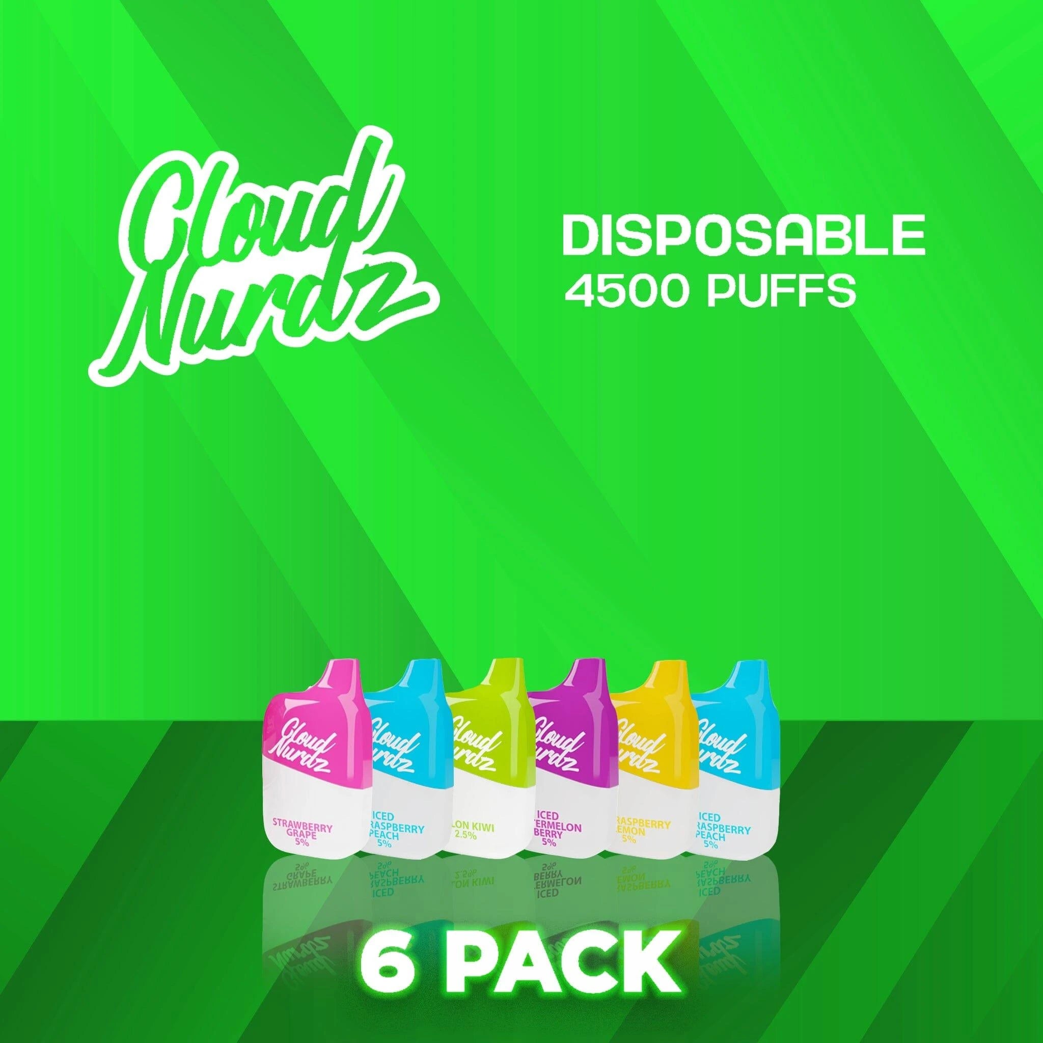 Cloud Nurdz 4500 Puffs Disposable Vape - 6 Pack