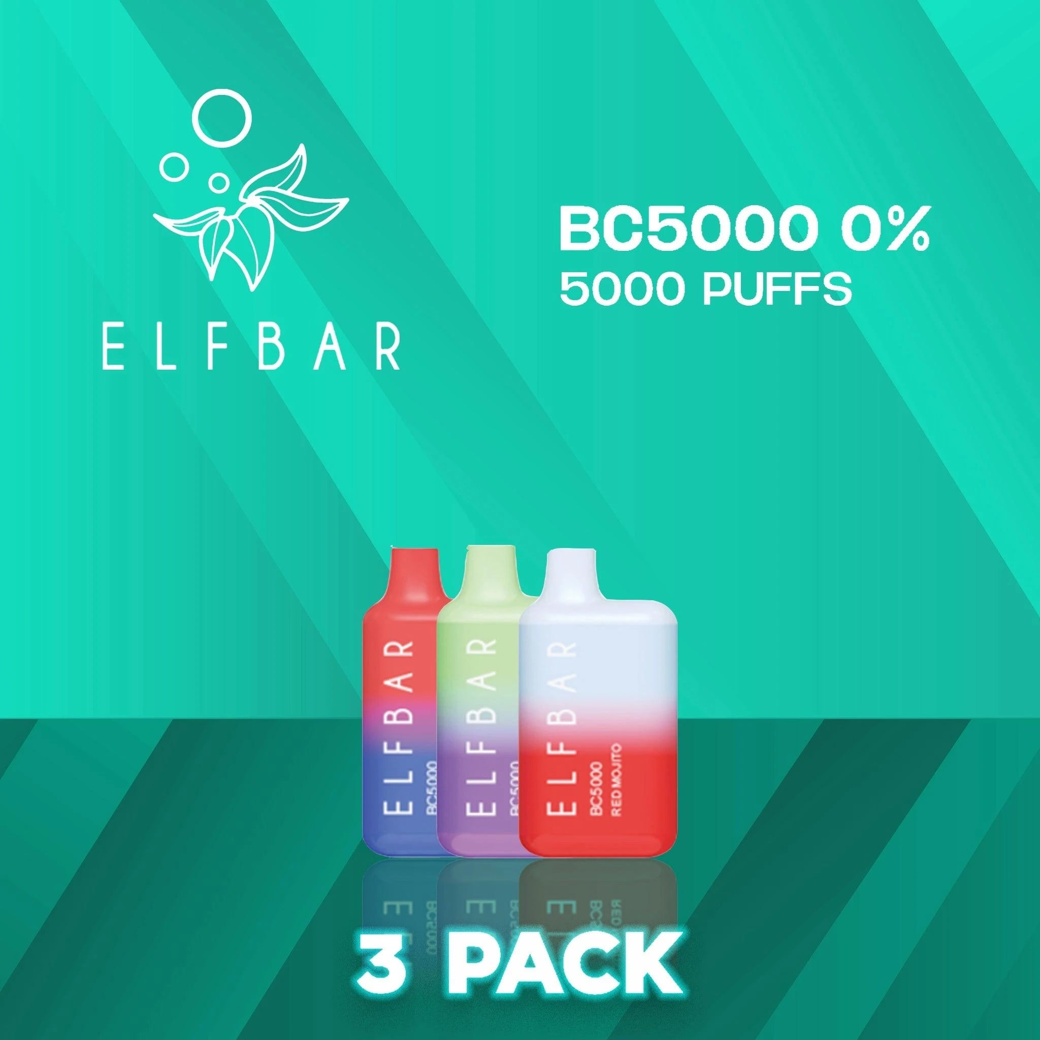 EBCREATE BC5000 Zero Nicotine Disposable Vape 5000 Puffs - 3 Pack