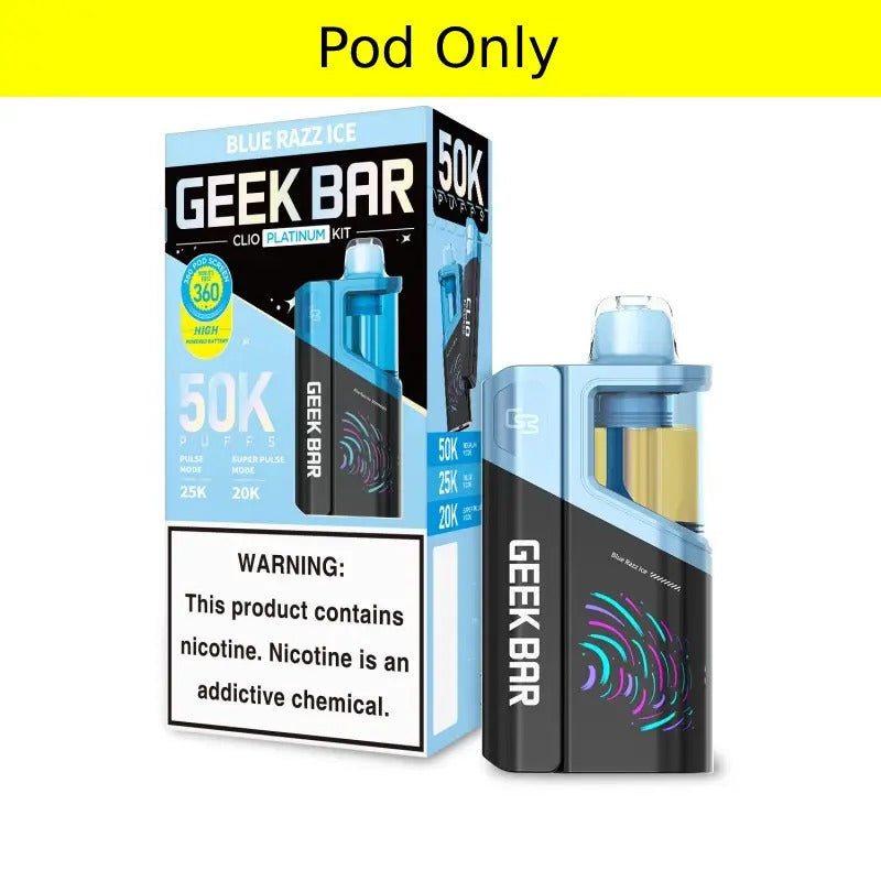 Geek Bar CLIO Platinum 50K Vape Pod - Blue Razz Ice