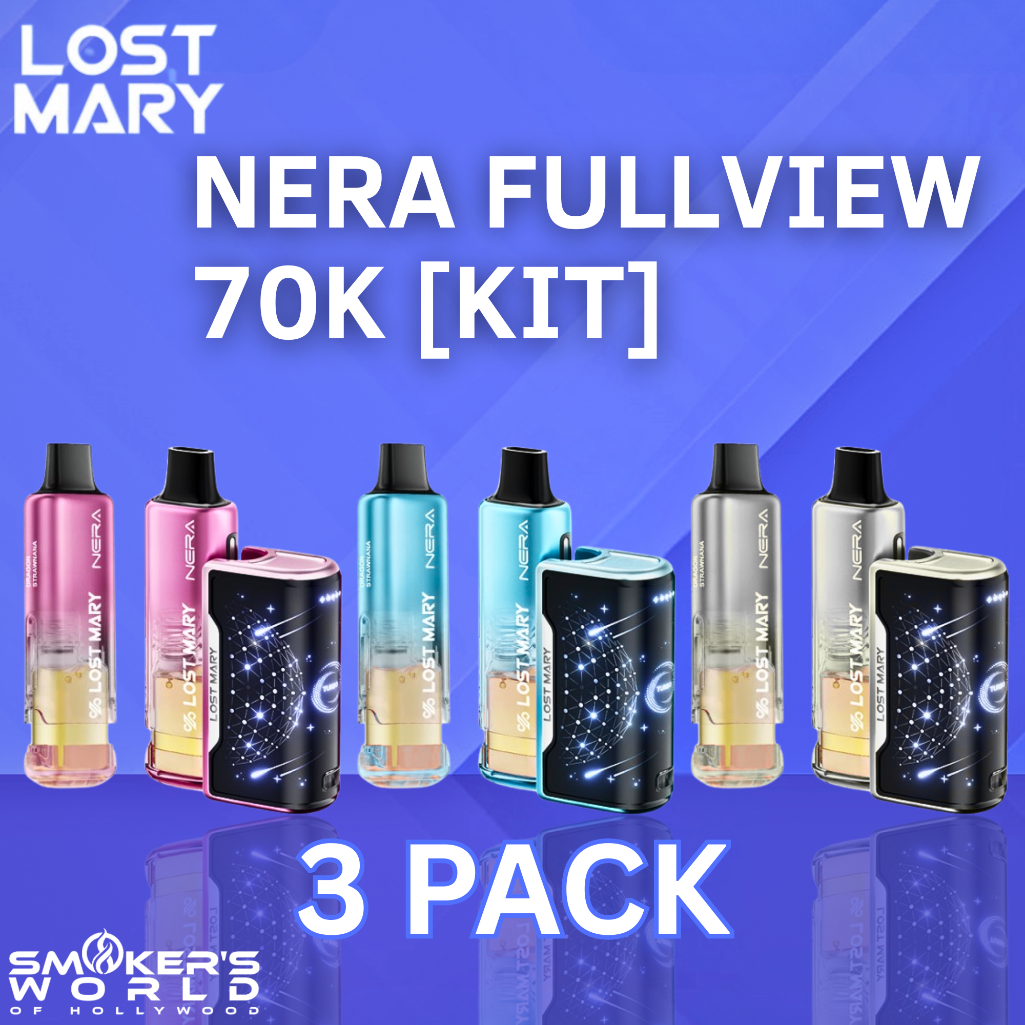 Lost Mary Nera Fullview 70K Kit - (3 Pack)