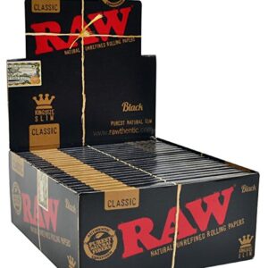 Raw Black King Size Rolling Paper - Full Box of 50 Packs