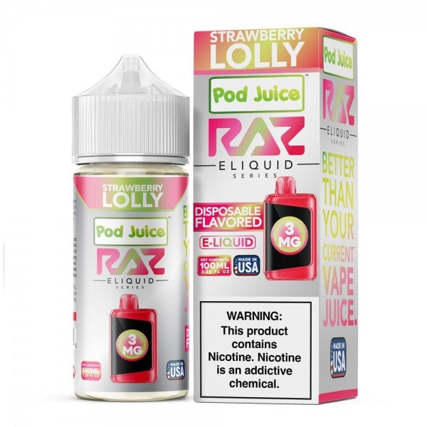 RAZ E-Liquid Nic 100ml Strawberry Lolly
