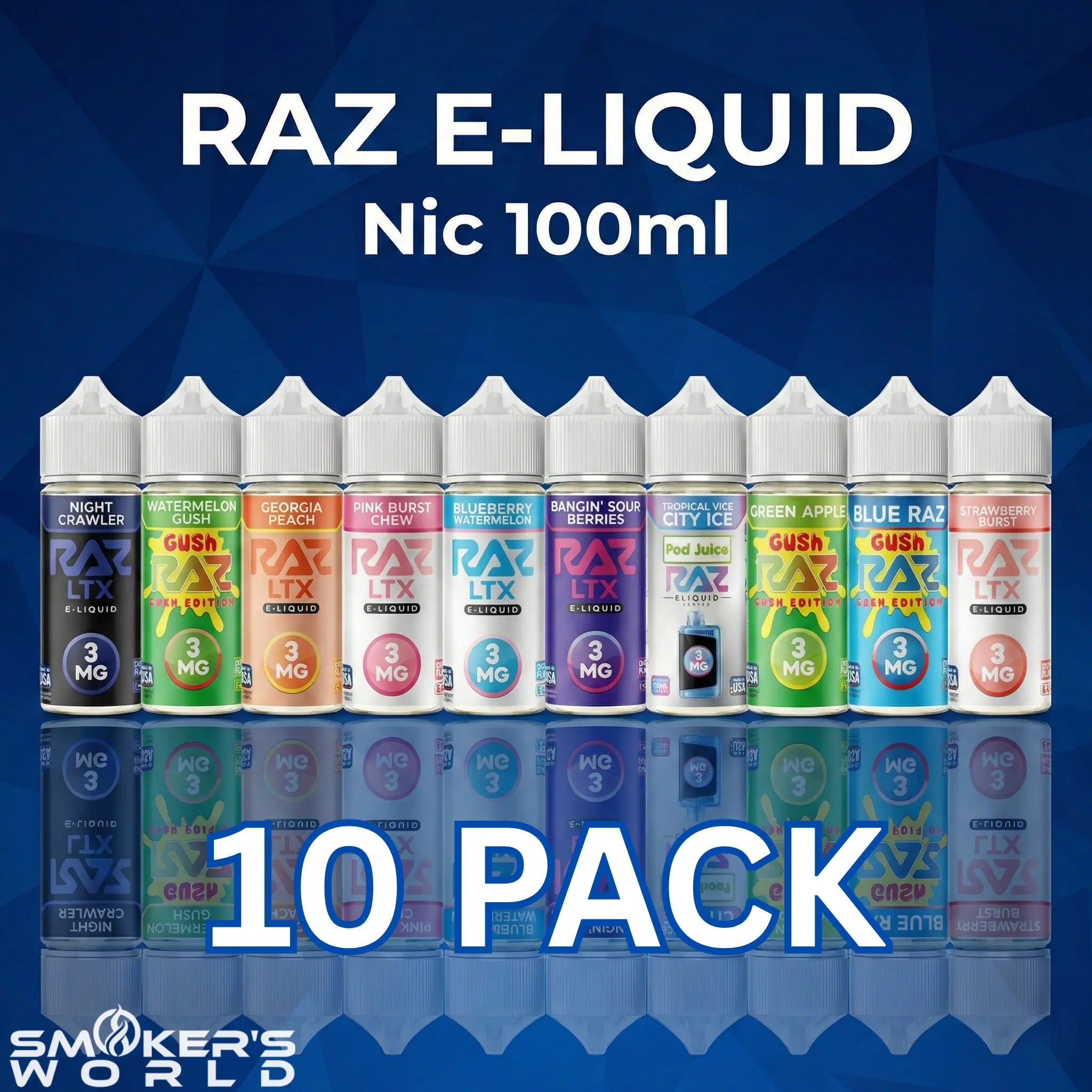 RAZ E-Liquid Nic 100ml - (10 Pack)