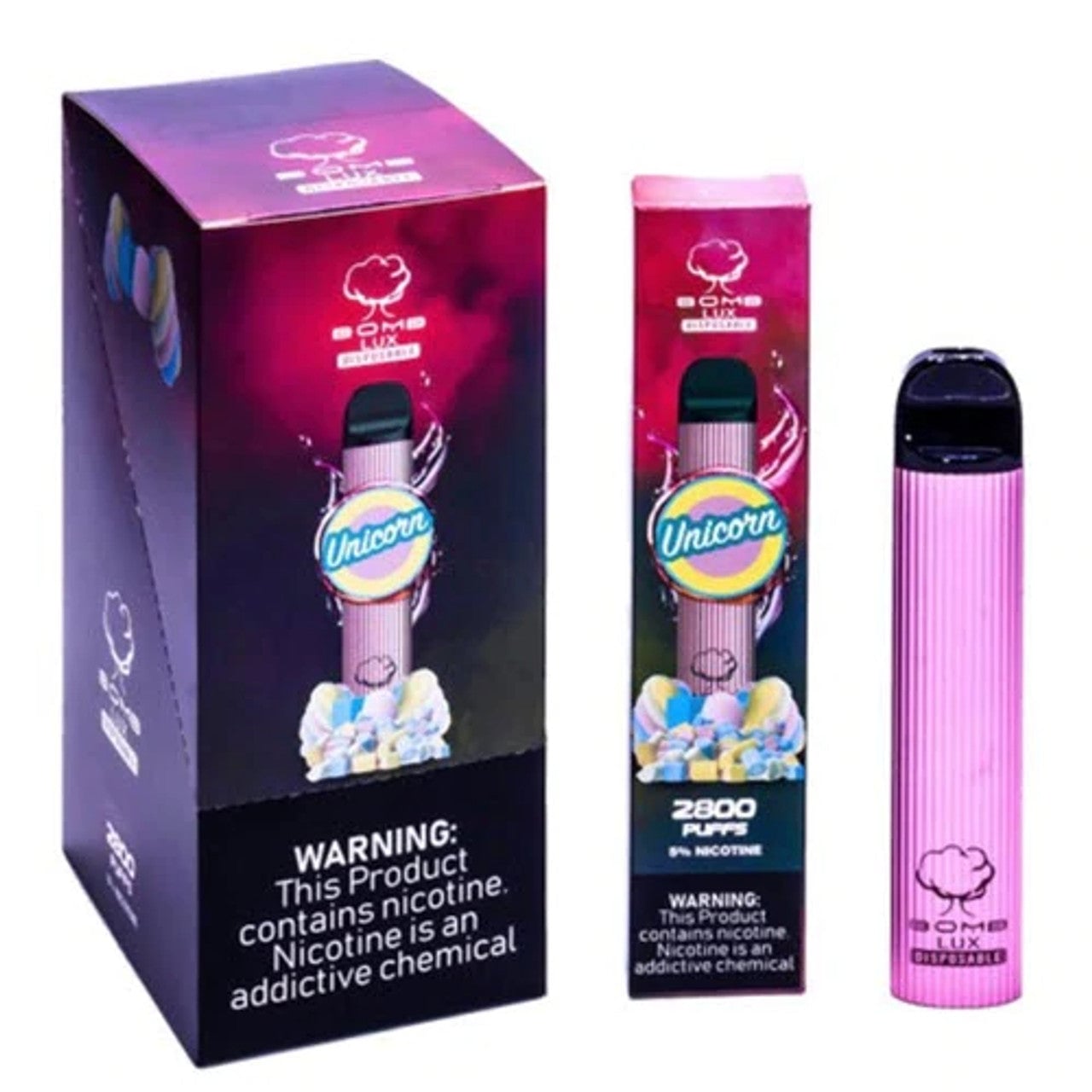 Bomb Lux Zero Disposable Vape 2800 Puffs - 1 Pack - Unicorn
