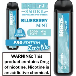 Breeze Pro Zero Nicotine 2000 Puffs Disposable Vape - 1 Pack - Image 8
