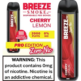 Breeze Pro Zero Nicotine 2000 Puffs Disposable Vape - 1 Pack - Image 7