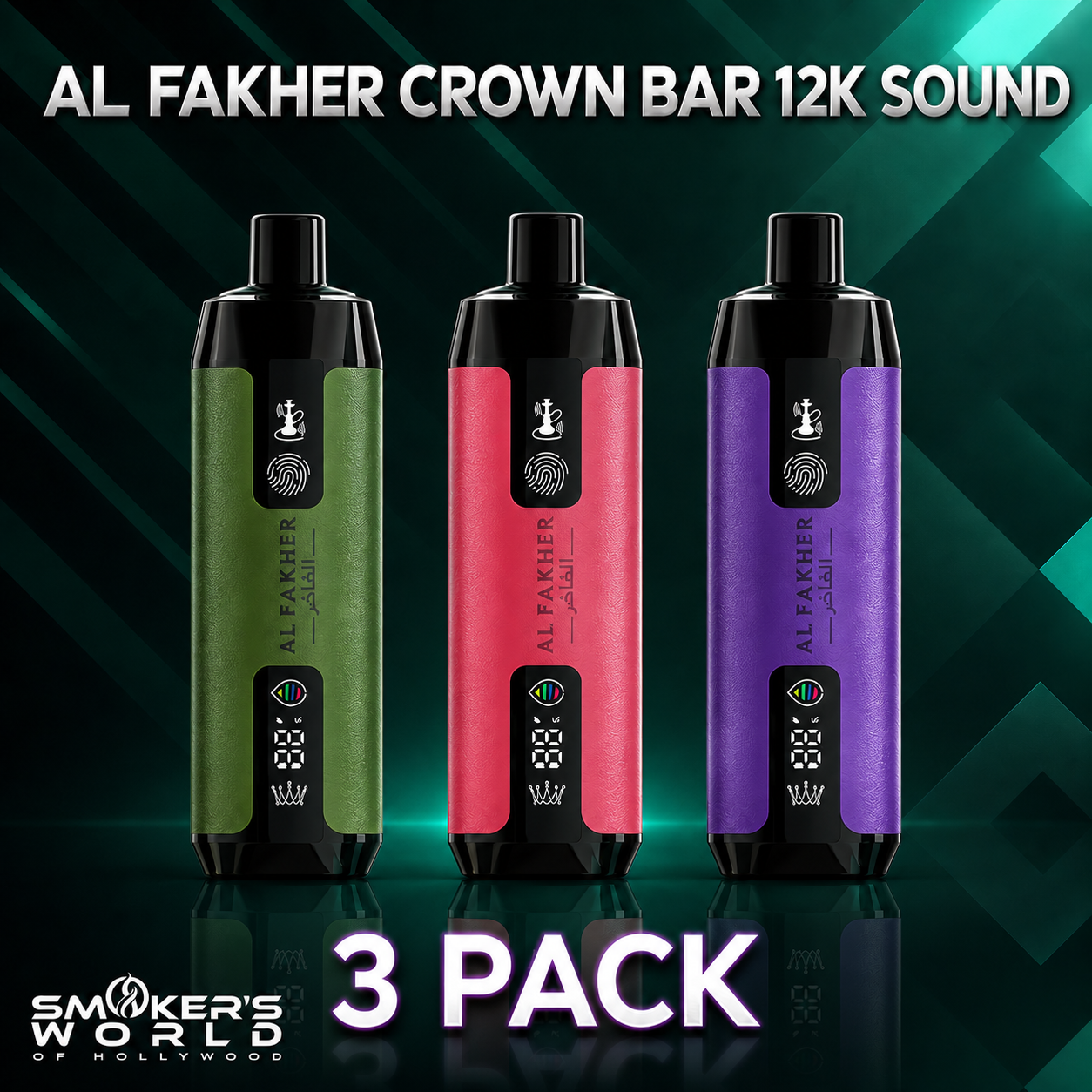 Al Fakher Crown Bar 12K Sound 3 Pack Smokers World