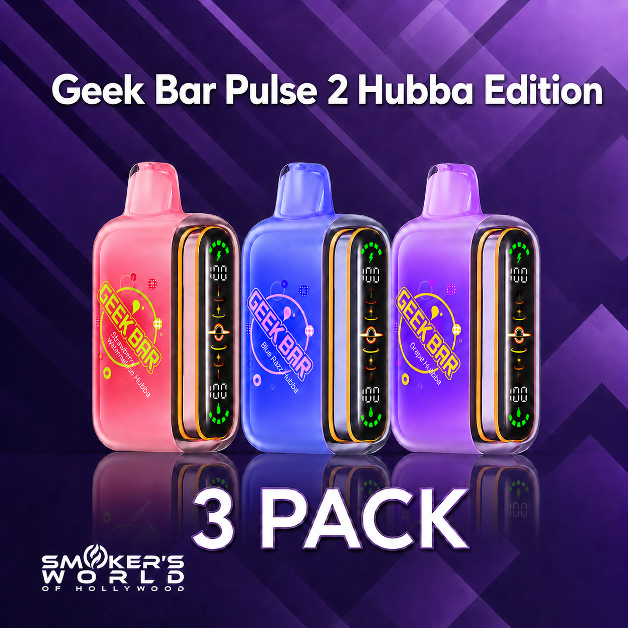 Smoker's World Geek Bar Pulse 2 Hubba Edition - 3 Pack