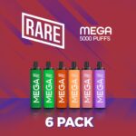 rare-mega-6-pack.jpg Rare Mega Disposable 5000 Puffs - 6 Pack