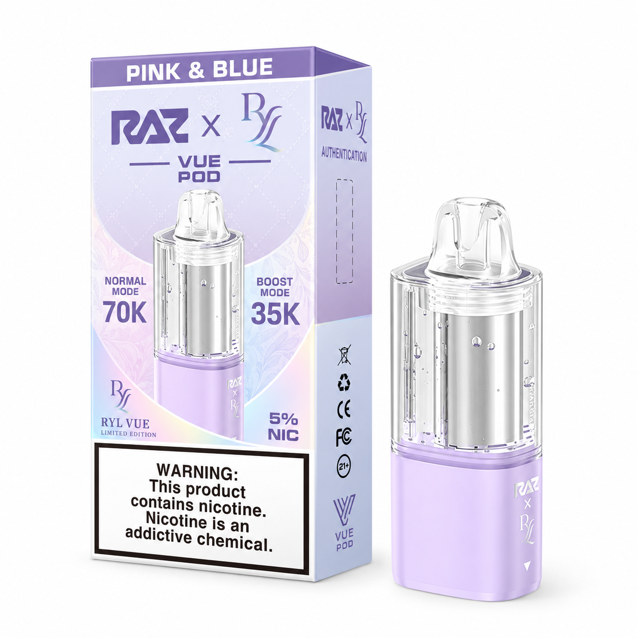 RAZ RYL Vue 70K Pod - Pink & Blue